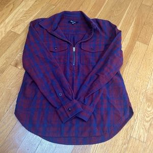 Madewell zip up flannel shirt